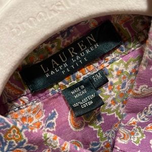 RL  purple paisley button down